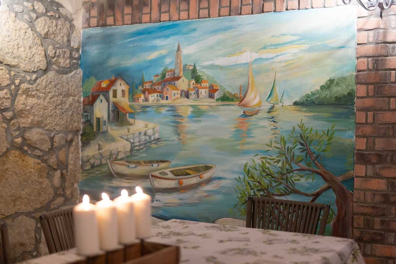 Rustikale Ferienwohnung Magdalea mit privatem Pool und Meerblick