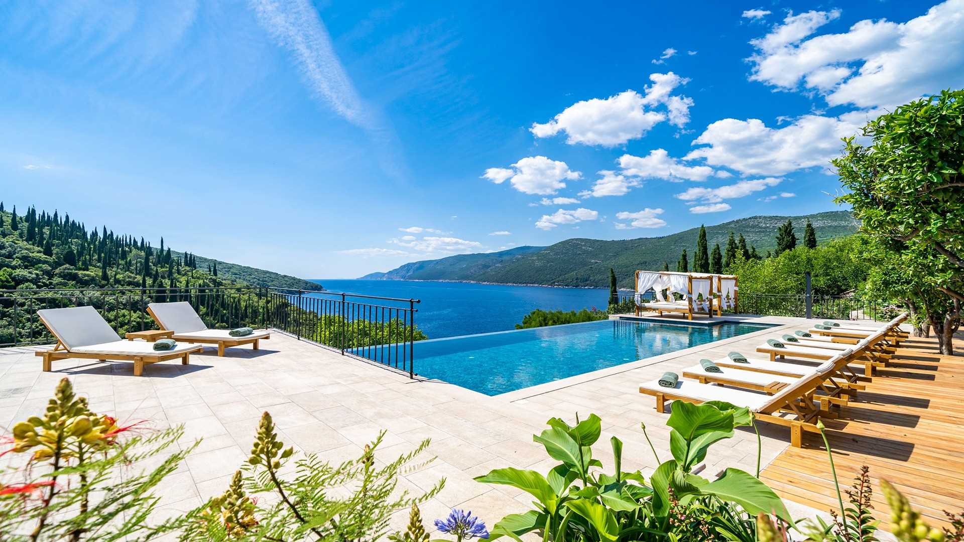 Beachfront villa with pool
