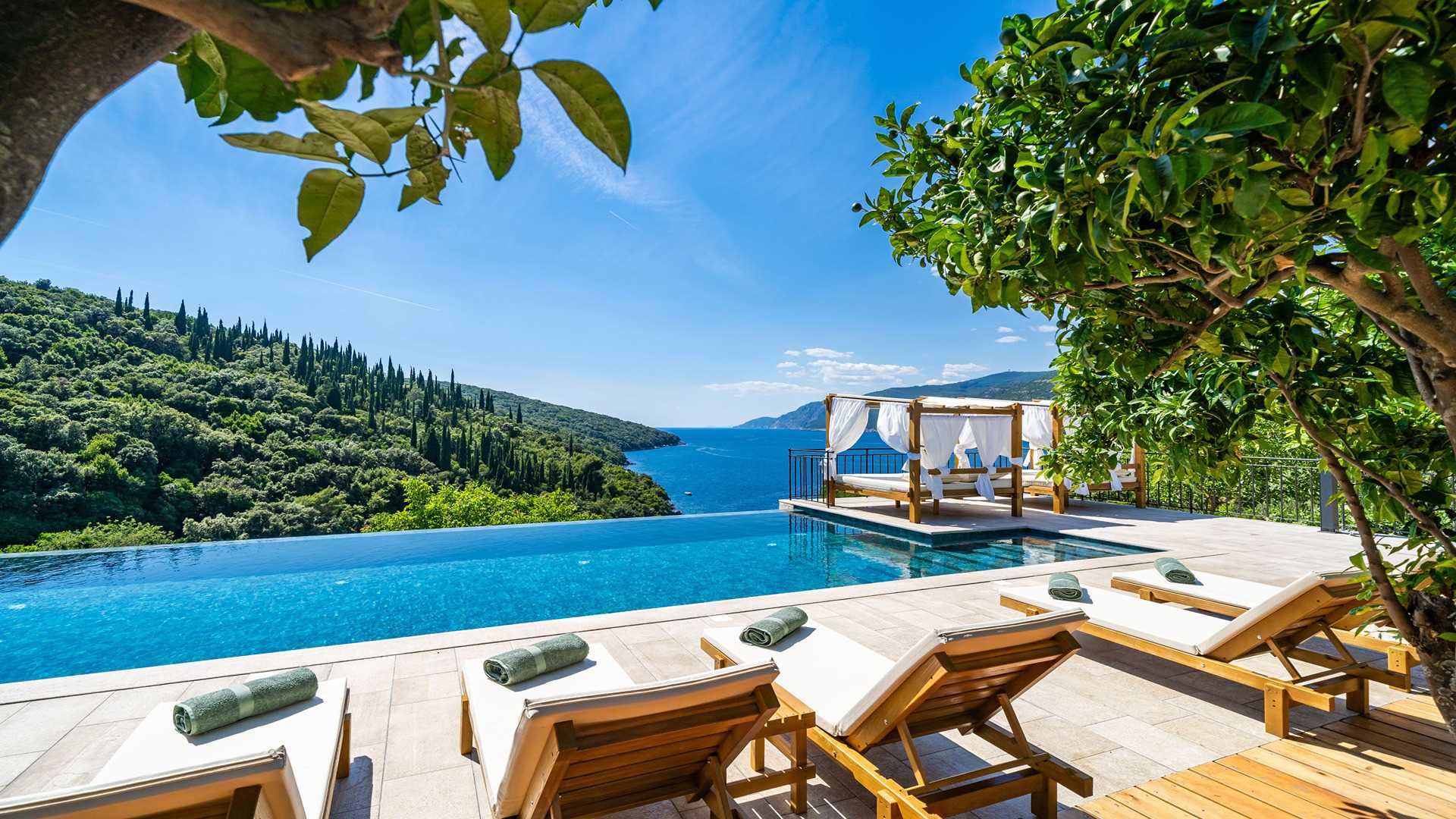 Beachfront villa with pool