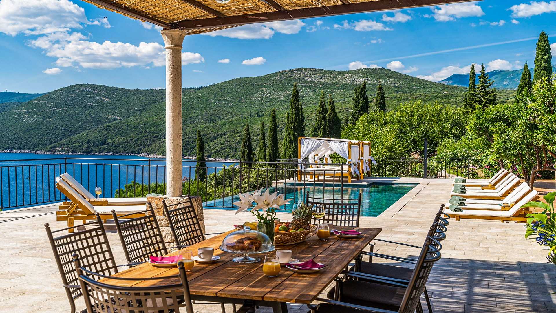 Beachfront villa with pool