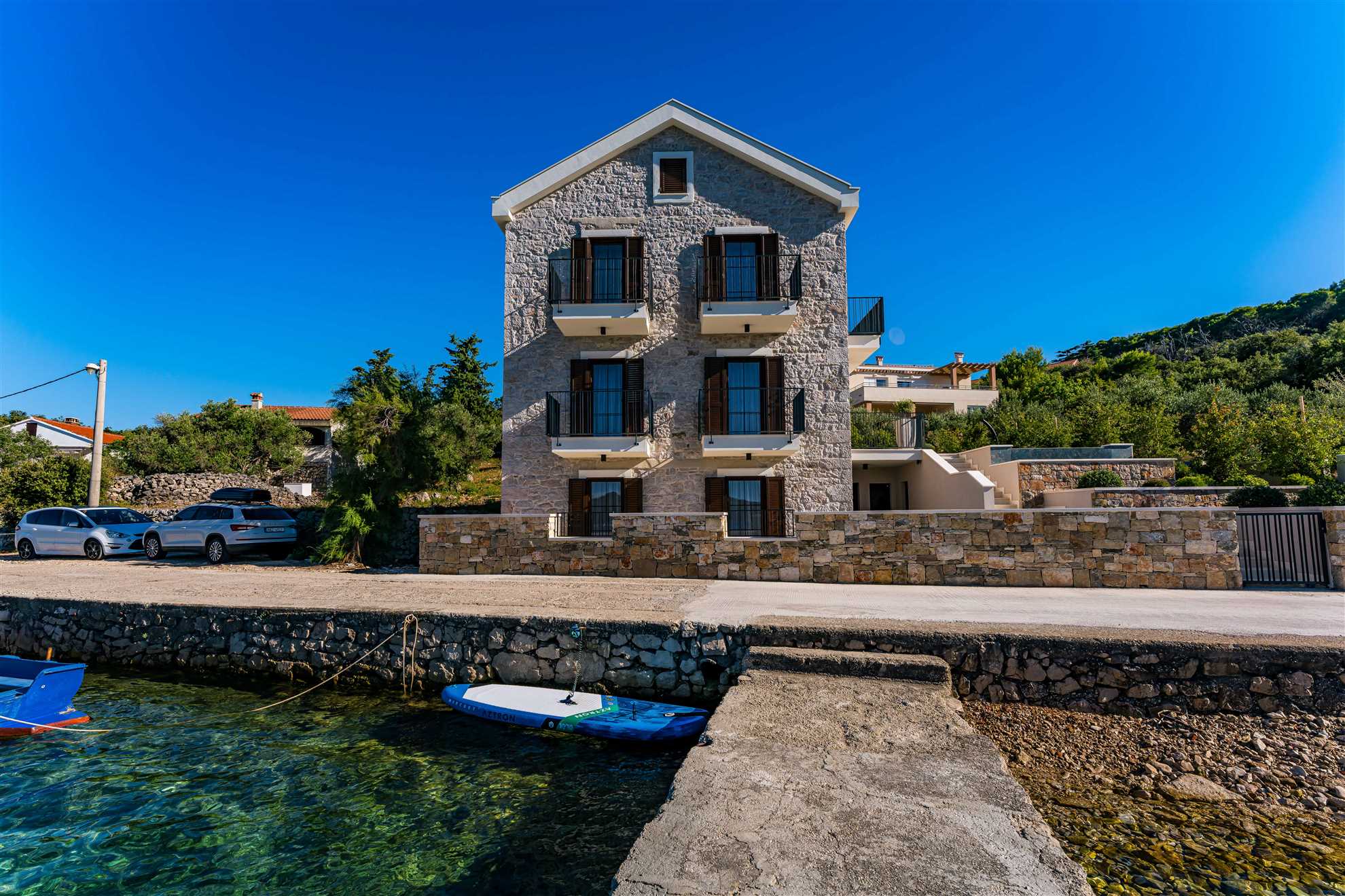 Sea front Villa Draga with heated infinity pool