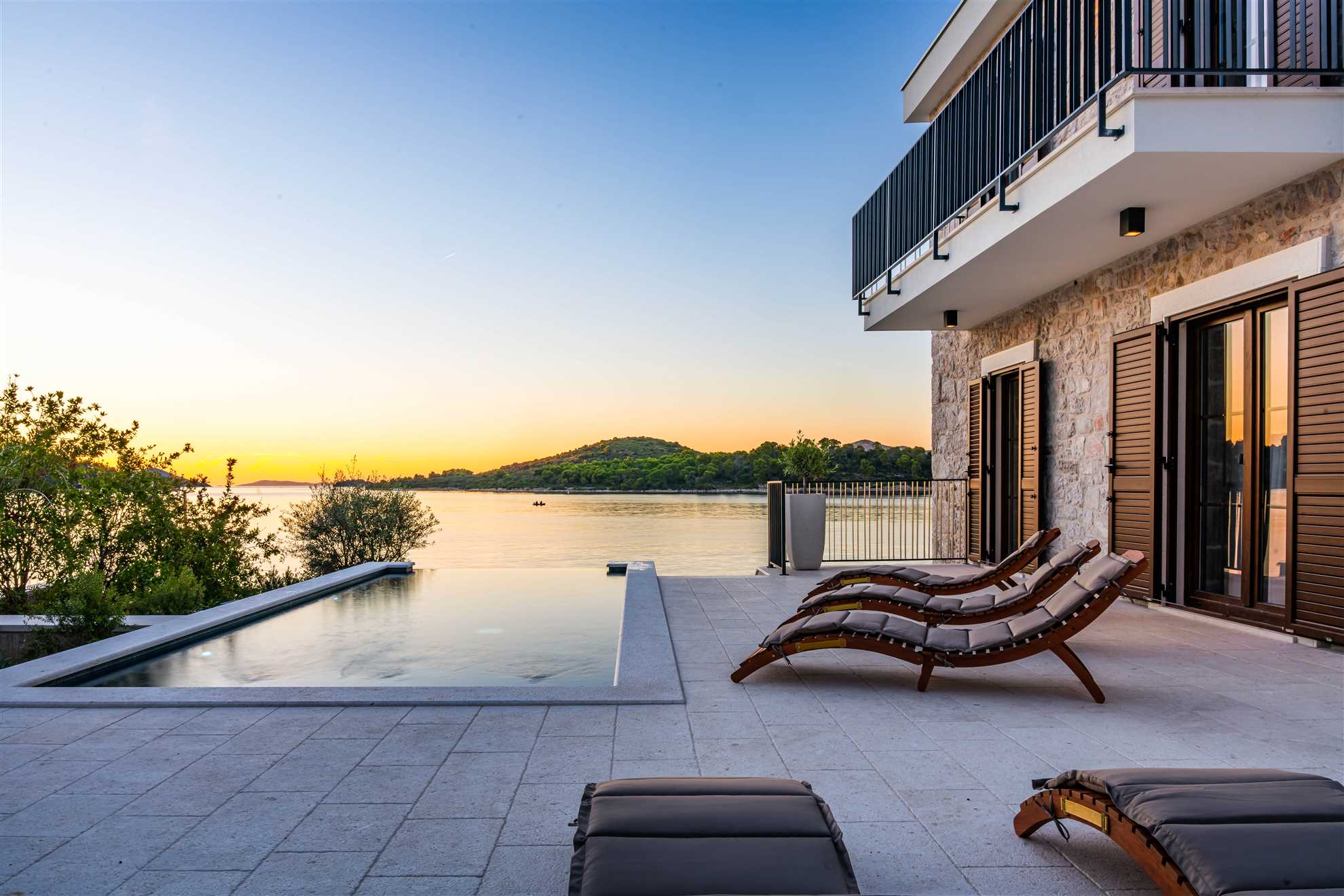 Sea front Villa Draga with heated infinity pool
