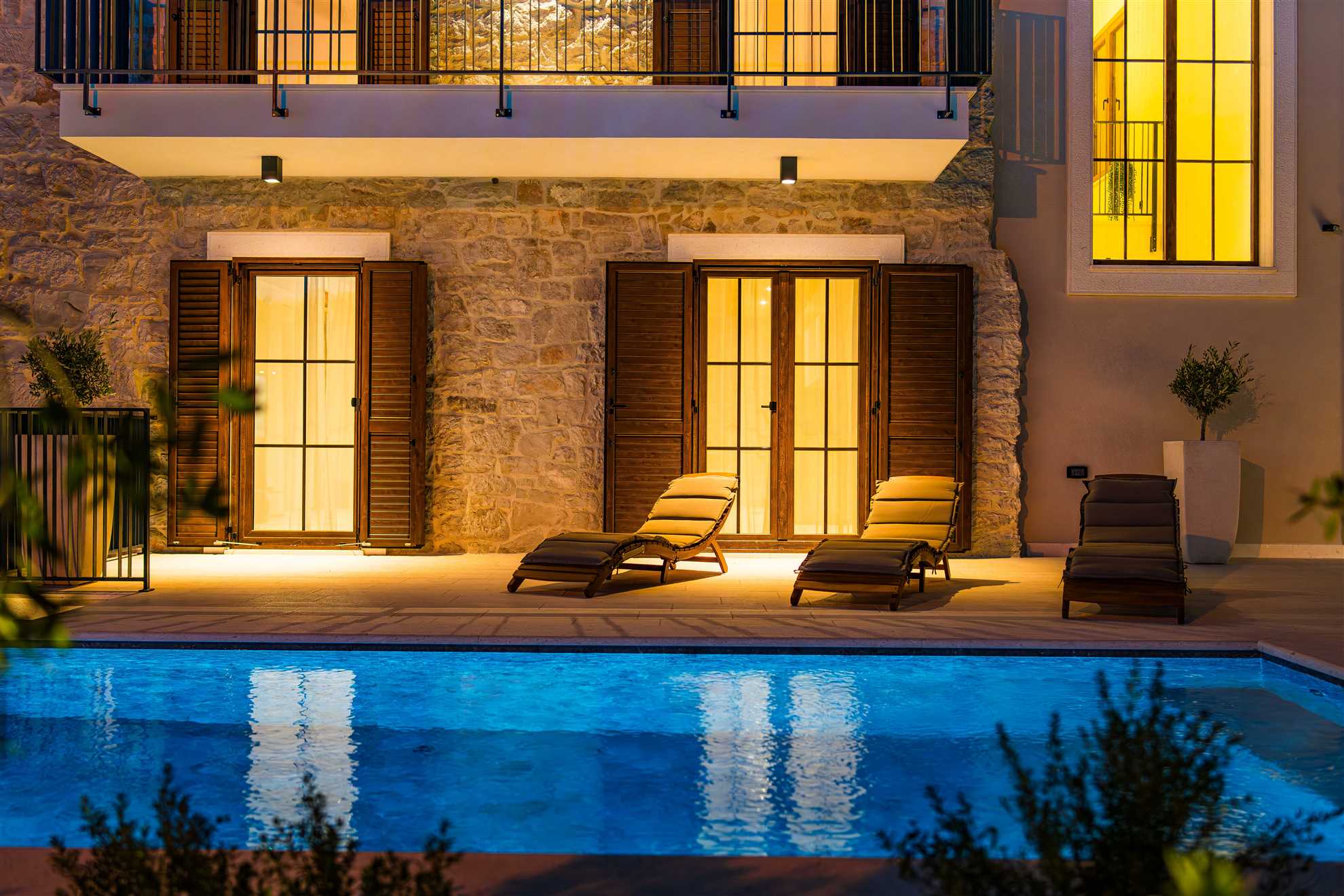 Sea front Villa Draga with heated infinity pool