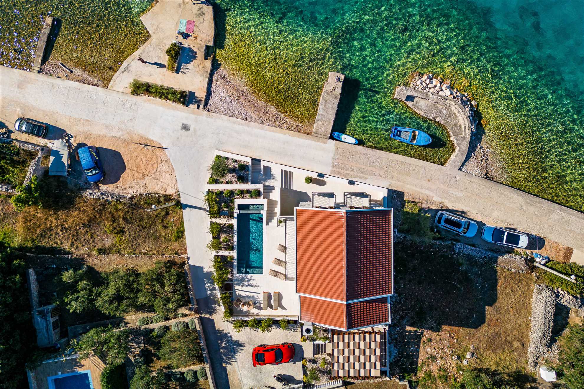 Sea front Villa Draga with heated infinity pool