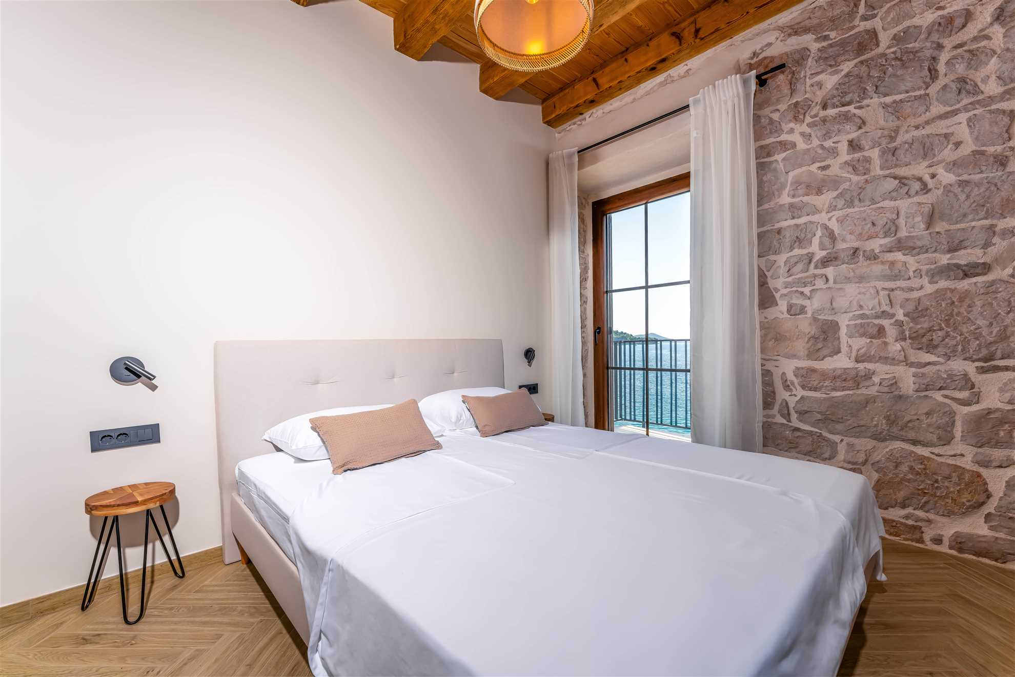 Sea front Villa Draga with heated infinity pool