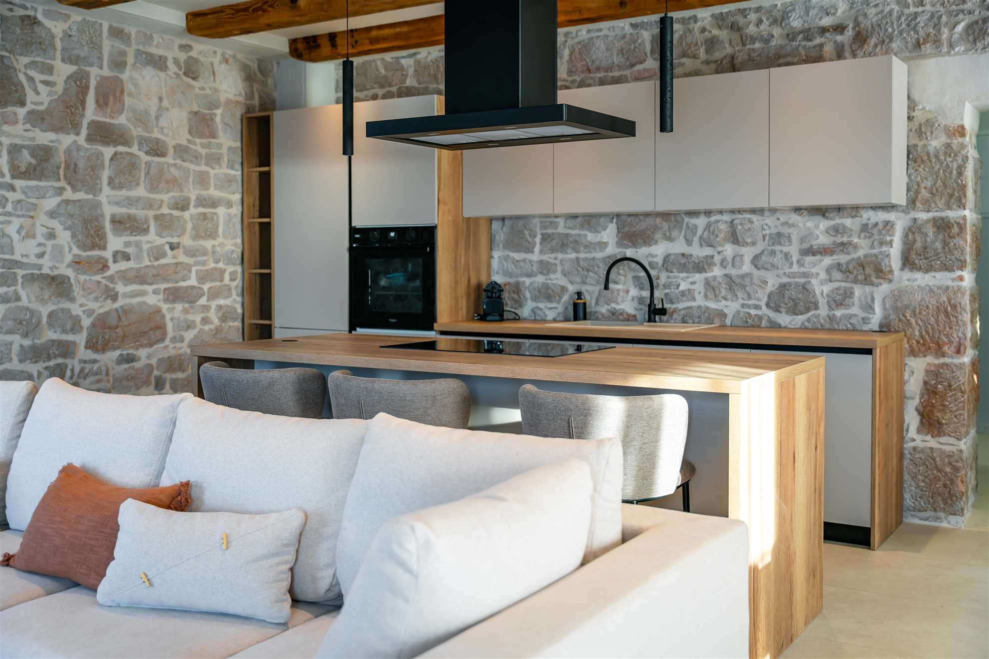 Sea front Villa Draga with heated infinity pool