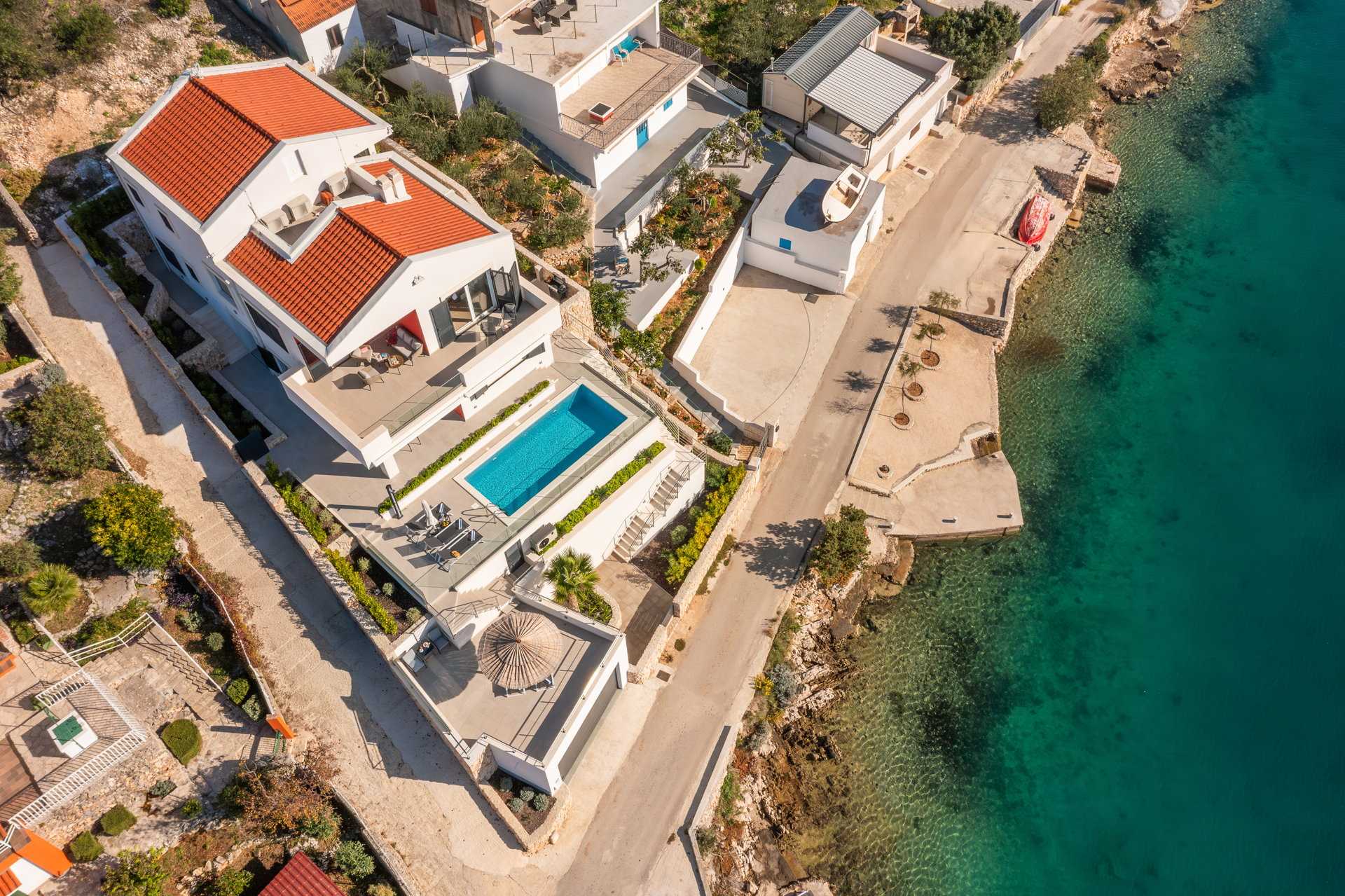 Beachfront Villa Mila M with Pool