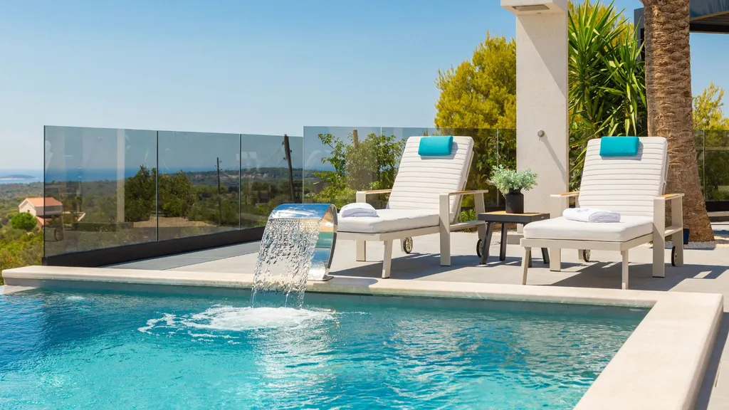 Modern Villa Retreat with Heated Pool in Rogoznica