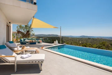 Modern Villa Retreat with Heated Pool in Rogoznica