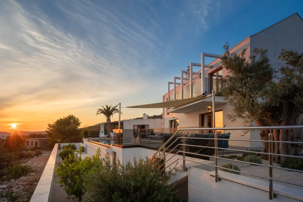 Modern Villa Retreat with Heated Pool in Rogoznica