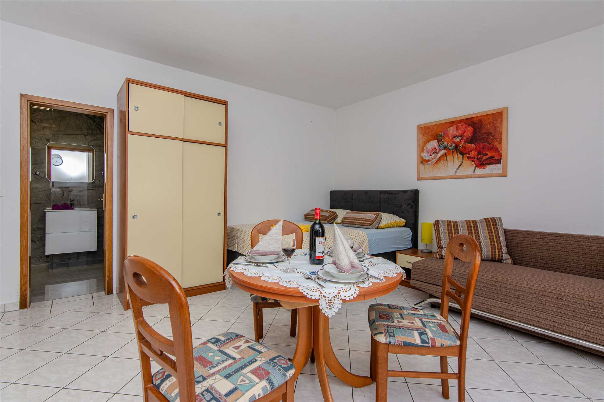 In the center of the island of Vir | 150m from the beach Jadro | Studio apartment | 2-3 persons