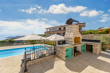 Villa in Vrbnik (Krk) with Heated Pool & Sea View