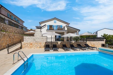 Heated-Pool Villa with Sea Views in Vrbnik