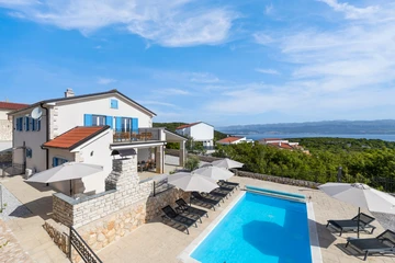 Heated-Pool Villa with Sea Views in Vrbnik