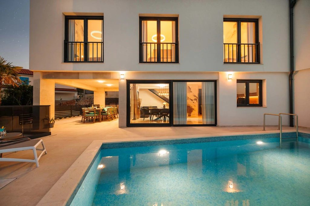 Vrbnik Villa with Private Heated Pool & Sea View