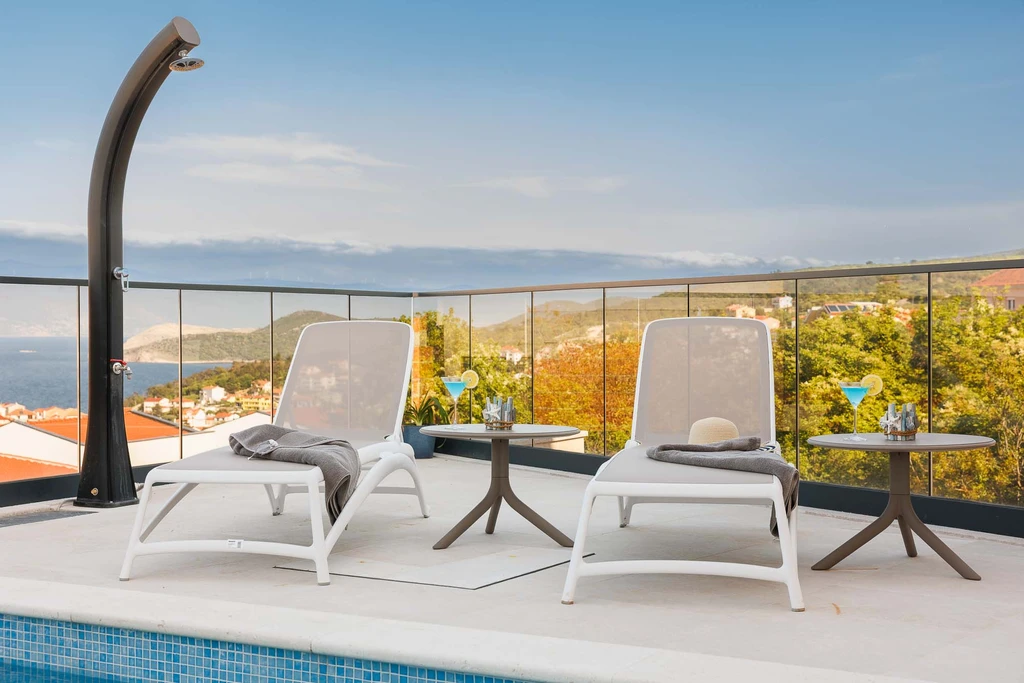 Vrbnik Villa with Private Heated Pool & Sea View