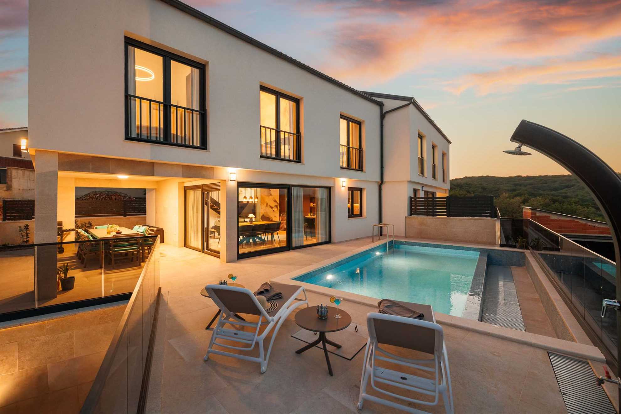 Villa SUNSET I with private pool and beautiful sea view