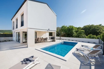 Villa in Vrbnik with Private Heated Pool & Sea View