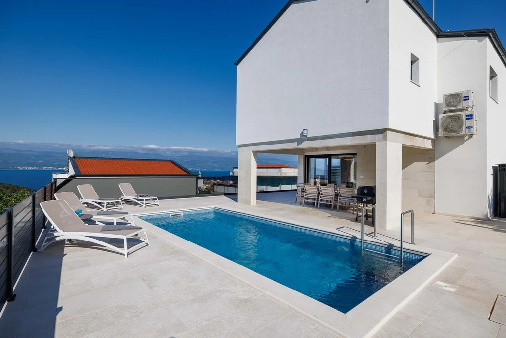 Villa in Vrbnik with Private Heated Pool & Sea View