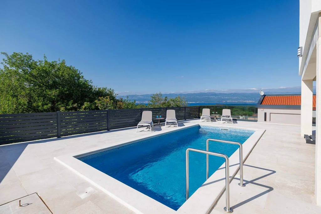 Villa in Vrbnik with Private Heated Pool & Sea View