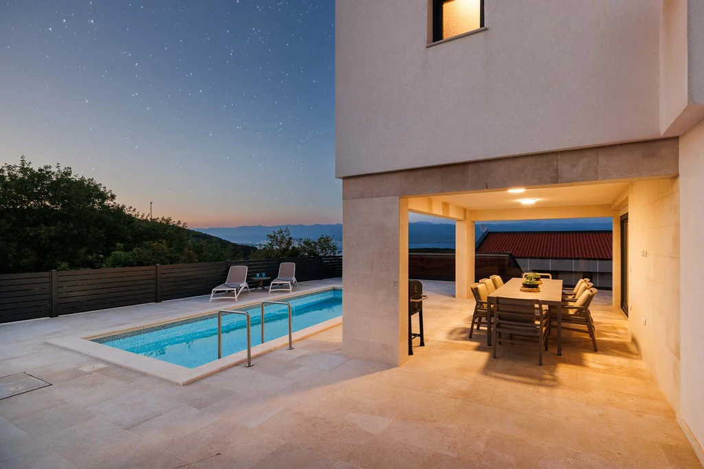 Villa in Vrbnik with Private Heated Pool & Sea View