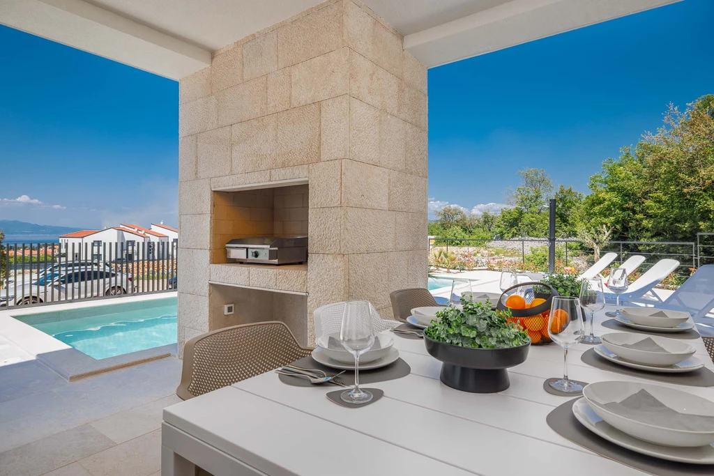 Malinska Villa with Private Heated Saltwater Pool