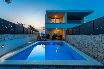 Sea-View Villa with Pool in Malinska for 6