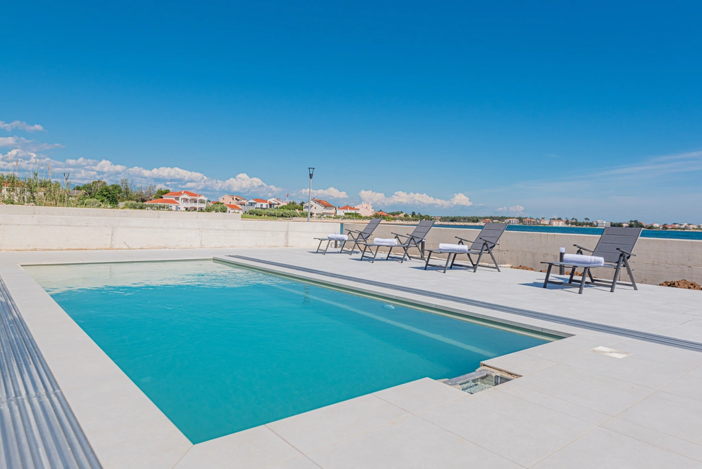 Seafront Villa with Pool and Game Room in Privlaka
