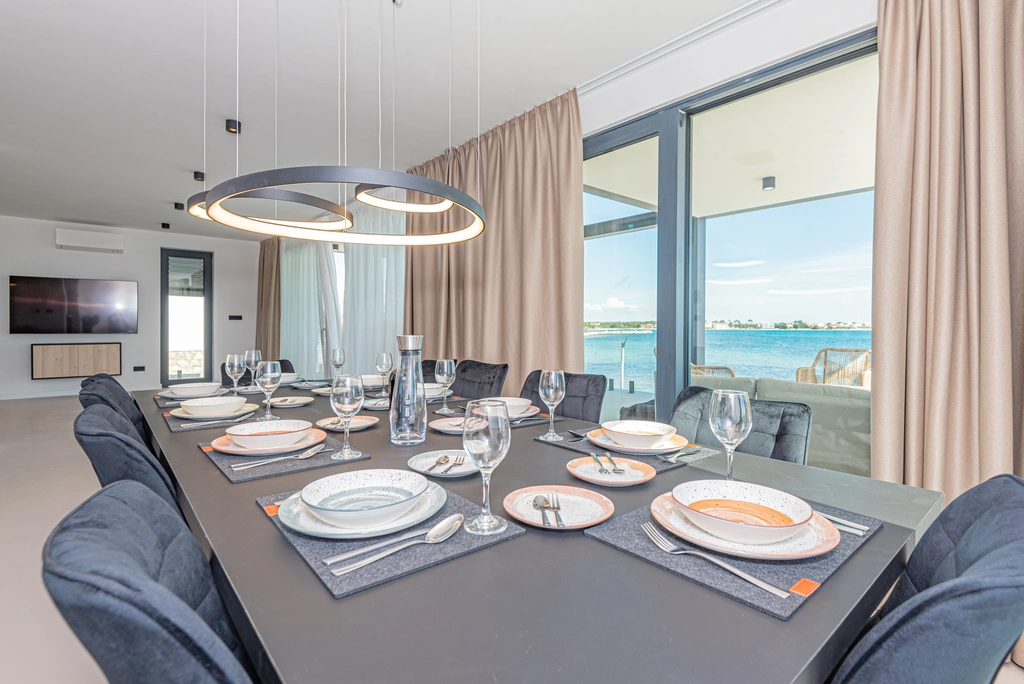 Privlaka Seafront Villa with Private Pool & Game Room