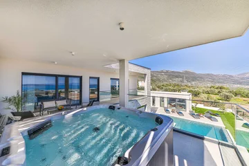 Contemporary Villa with Pool and Jacuzzi in Kaštel Novi