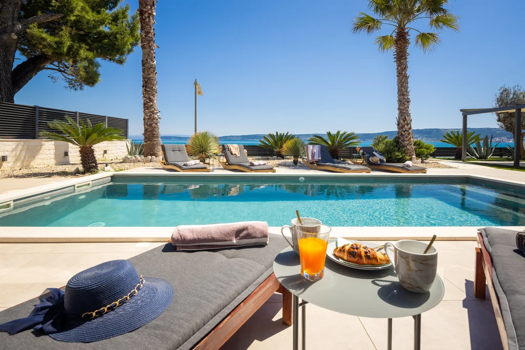 Seafront Villa with Pool in Kaštel Štafilić